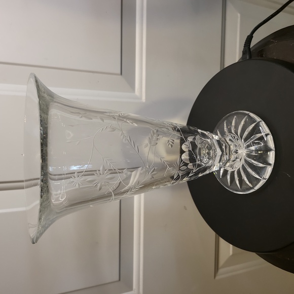 Waterford Crystal Master Cutter 18th Century Collection Etched Floral Va…